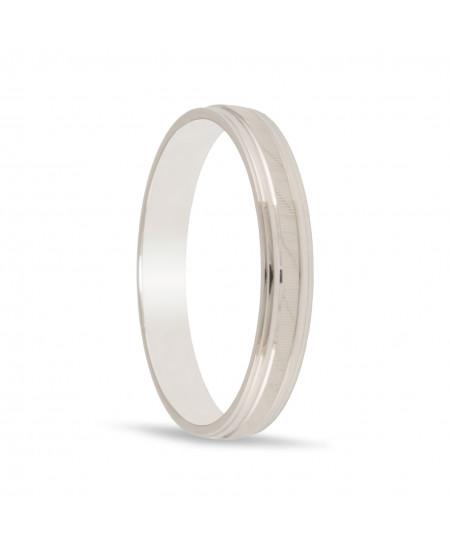 Alianza oro blanco, facetada de 3 mm de ancho | Joyería Bellido