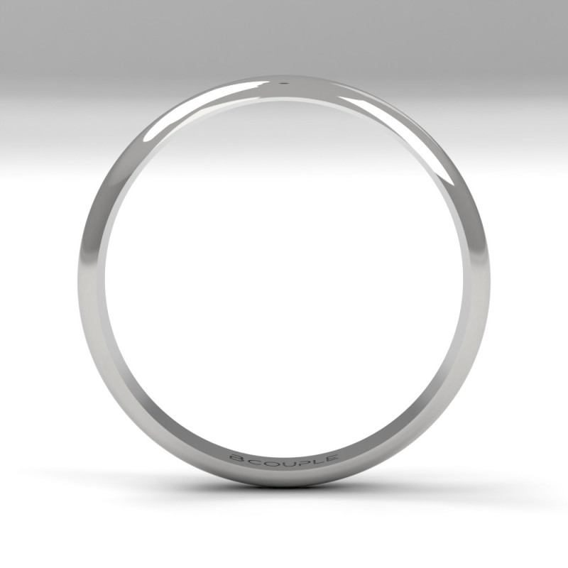 Alianza clasica platino media caña 2.80 mm de ancho interior plano