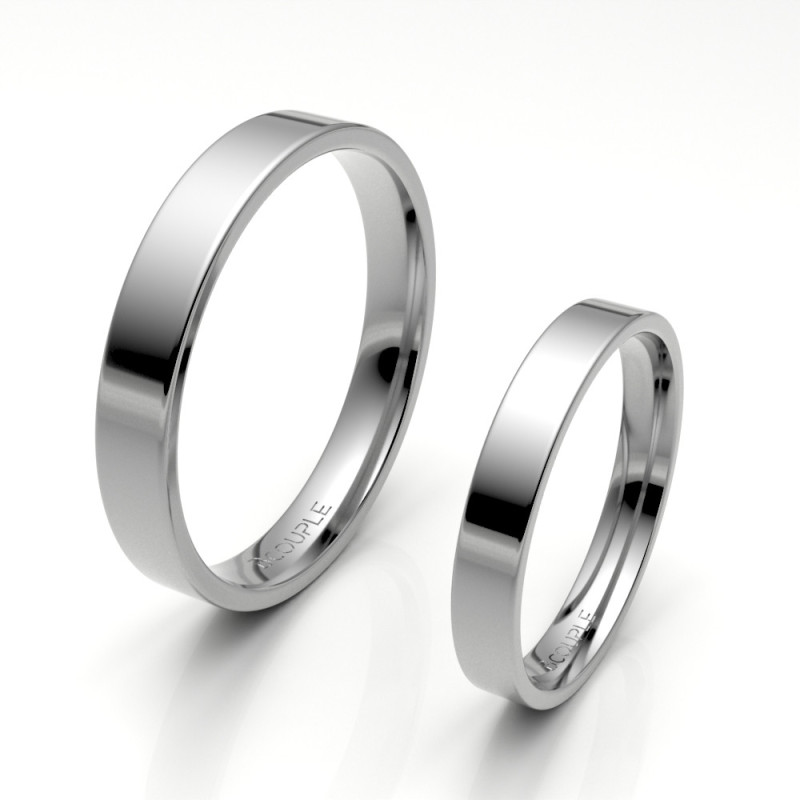 Alianza clasica platino almendrada 3.30 mm de ancho interior confort