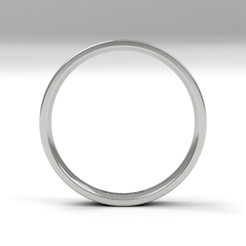Alianza clasica platino almendrada 3.30 mm de ancho interior confort