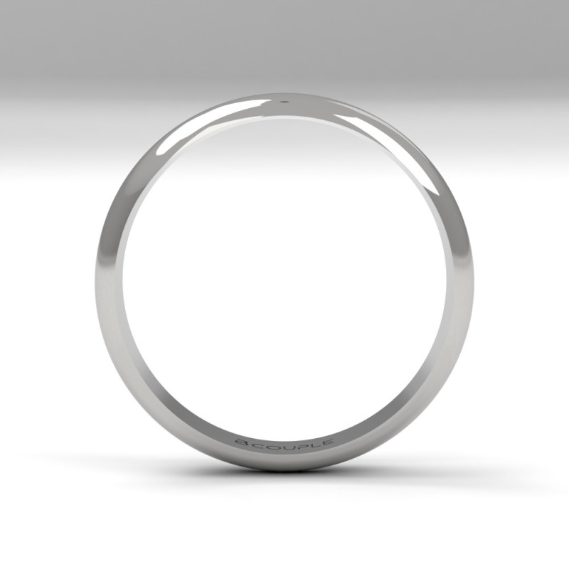 Alianza clasica platino media caña 3.30 mm de ancho interior plano