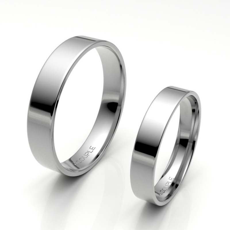 Alianza clasica platino almendrada 4.00 mm de ancho interior confort