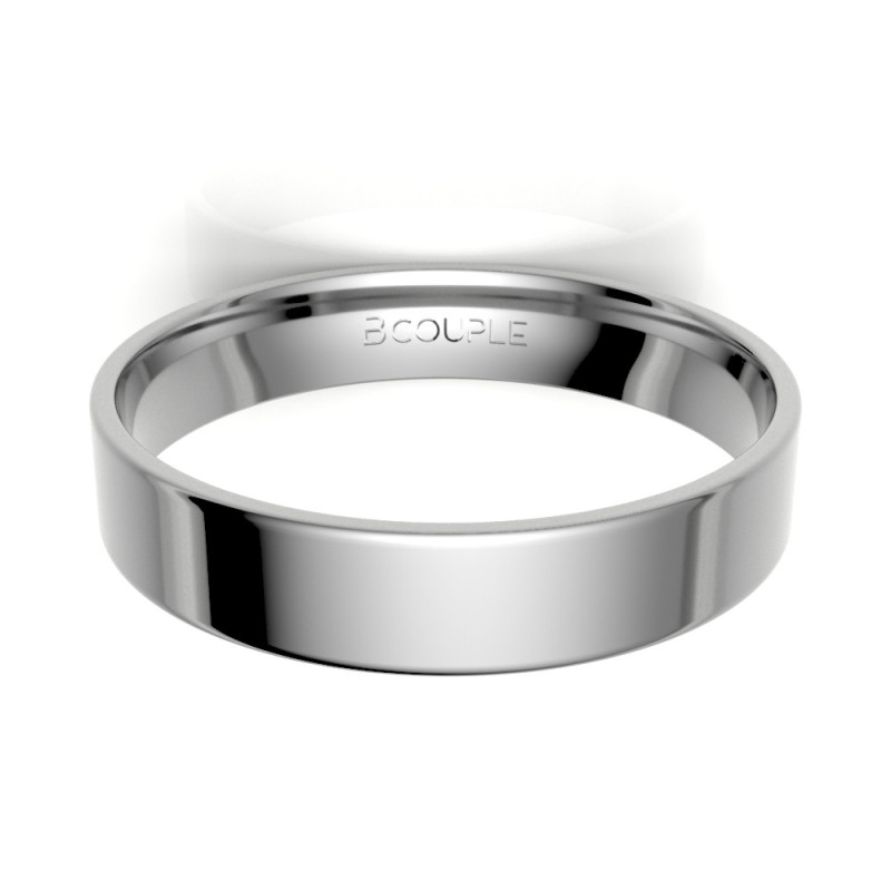 Alianza clasica platino almendrada 4.00 mm de ancho interior confort