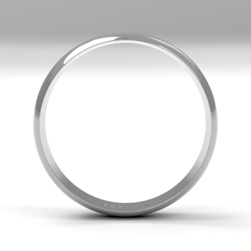 Alianza clasica platino media caña 4.00 mm de ancho interior plano