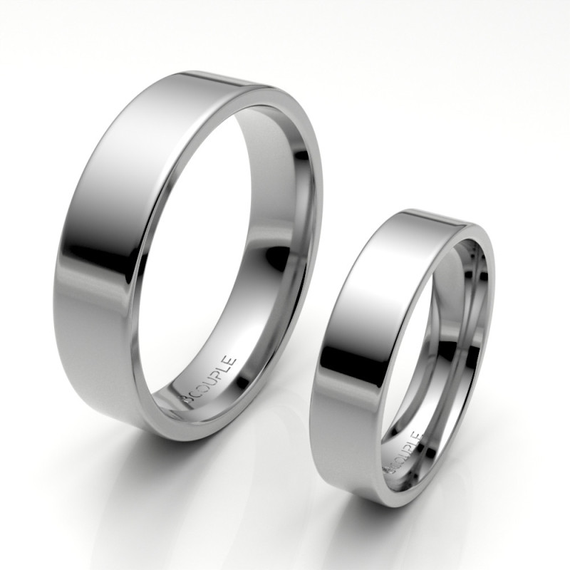 Alianza clasica platino almendrada 5.00 mm de ancho interior confort