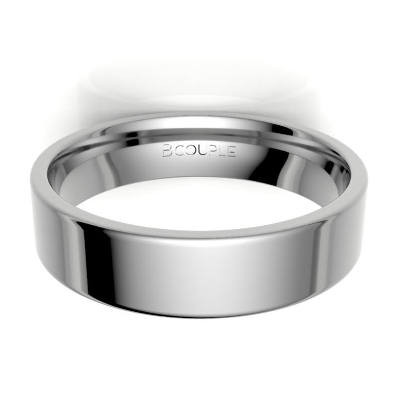 Alianza clasica platino almendrada 5.00 mm de ancho interior confort