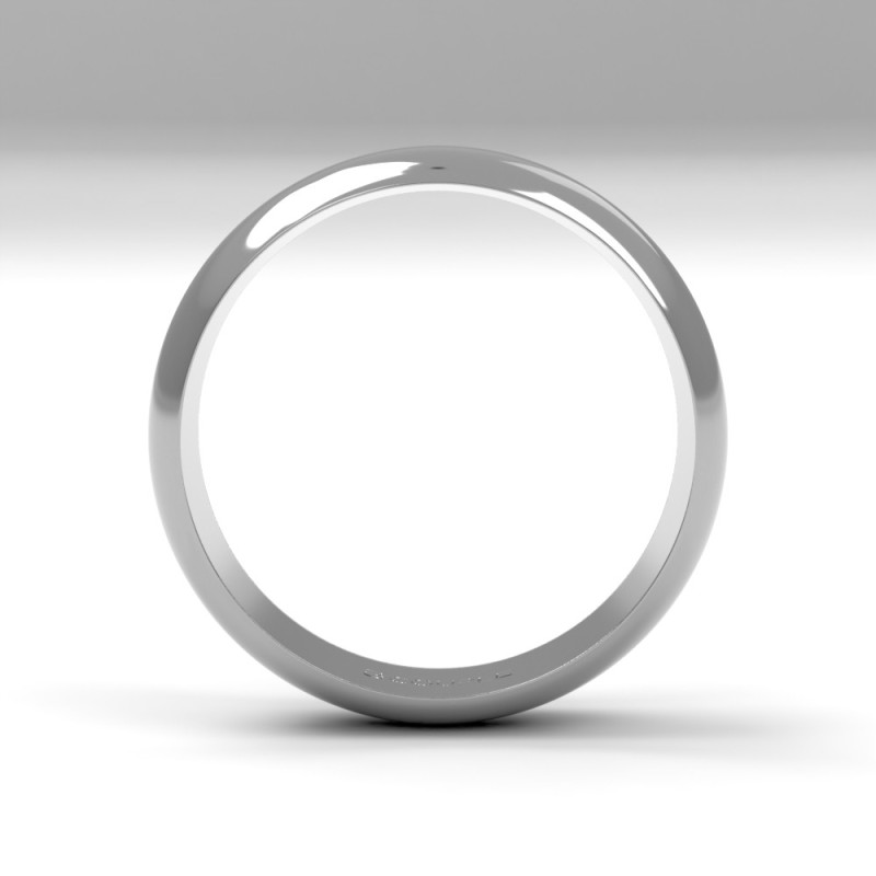 Alianza clasica platino media caña 5.00 mm de ancho interior plano