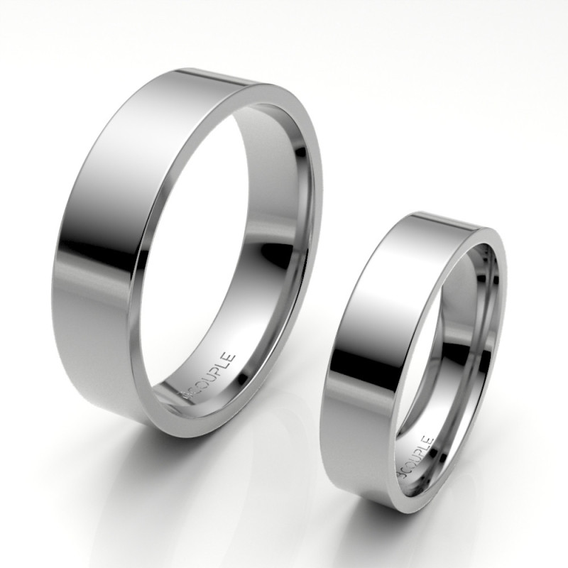 Alinaza clasica platino plana 5.00 mm de ancho interior confort