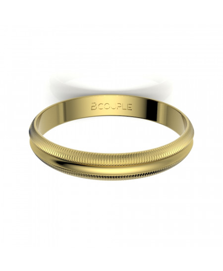 Alianza oro amarillo mate y brillo de 3 mm de ancho | Joyería Bellido