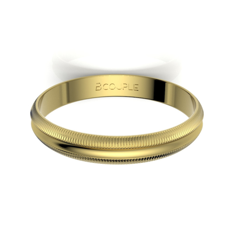 Alianza oro amarillo mate y brillo de 3 mm de ancho | Joyería Bellido