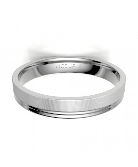 Alianza oro blanco mate y brillo, interior confort | Joyería Bellido