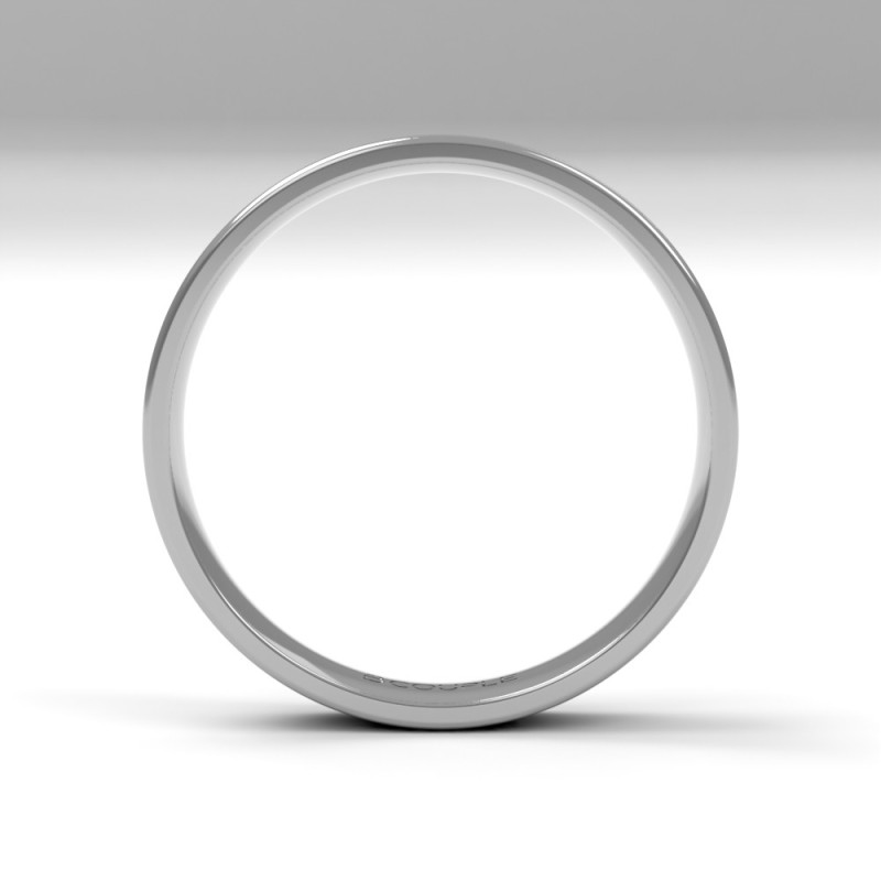 Alianza oro blanco mate y brillo, interior confort | Joyería Bellido