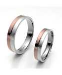 Alianza Bicolor Oro 18K de 4mm interior confort | Joyería B&Couple