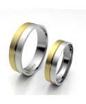 Alianza Bicolor Oro 18K de 5mm Interior confort| Joyería B&Couple