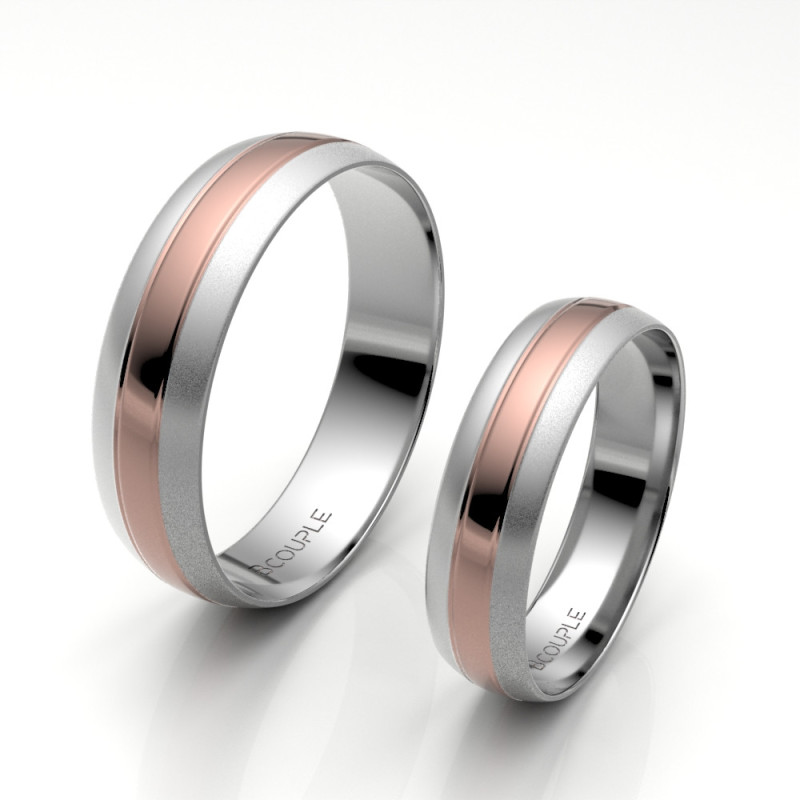 Alianza Oro Bicolor 18K  5mm Interior Confort | Joyería Bellido