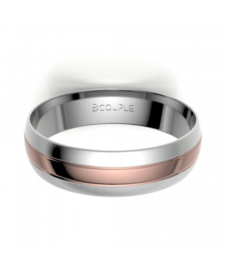 Alianza Oro Bicolor 18K  5mm Interior Confort | Joyería Bellido