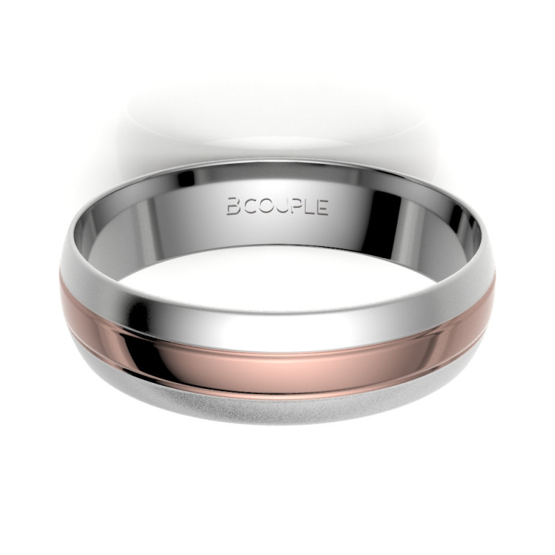 Alianza Oro Bicolor 18K  5mm Interior Confort | Joyería Bellido