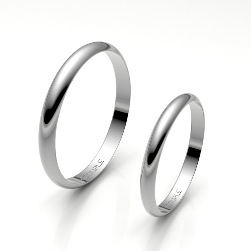 Alianza Clásica Oro blanco 18K 2,5mm | Joyería Bellido