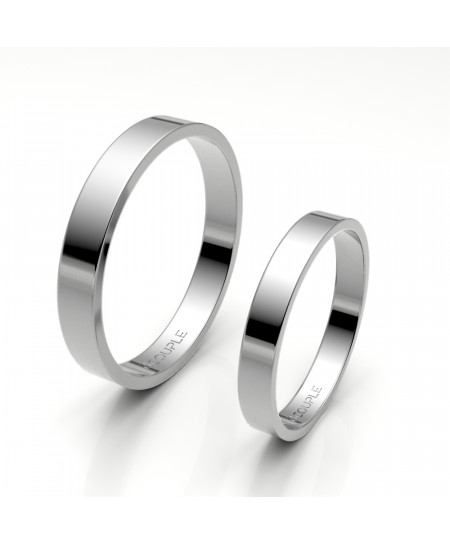 Alianza Clásica plana oro Blanco 3mm | Joyería Bellido