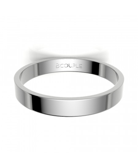 Alianza Clásica plana oro Blanco 3mm | Joyería Bellido