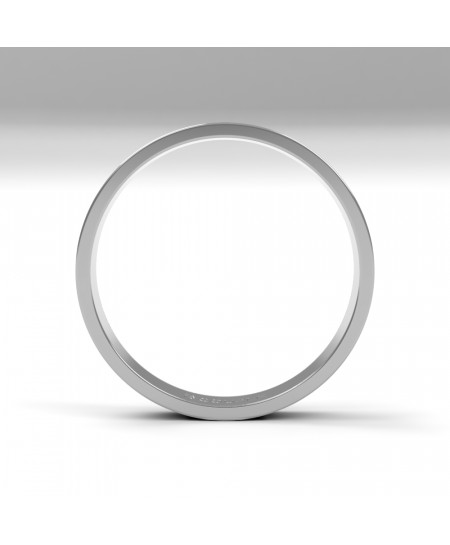 Alianza Clásica plana oro Blanco 3mm | Joyería Bellido