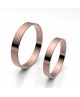 Alianza de oro rosa brillo interior plano de 3 mm