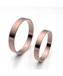 Alianza de oro rosa brillo interior plano de 3 mm