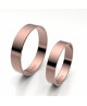 Alianza de oro rosa brillo interior plano de 4 mm