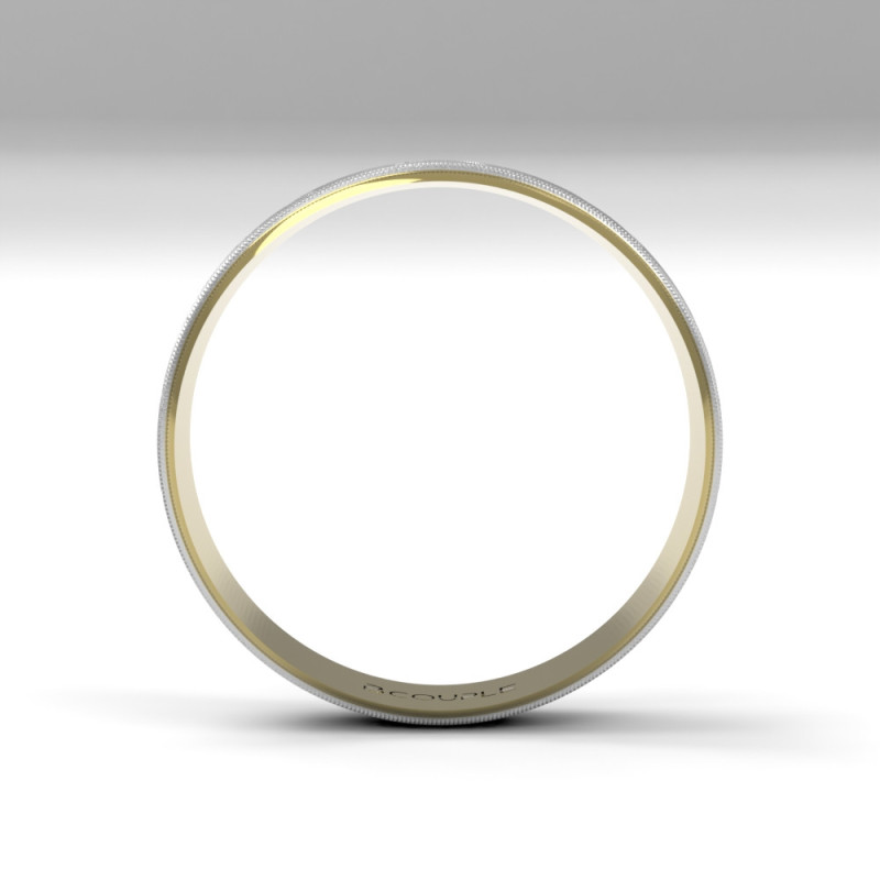 Alianza Bicolor Oro 18K 4mm Interior Plano | Joyería B&Couple