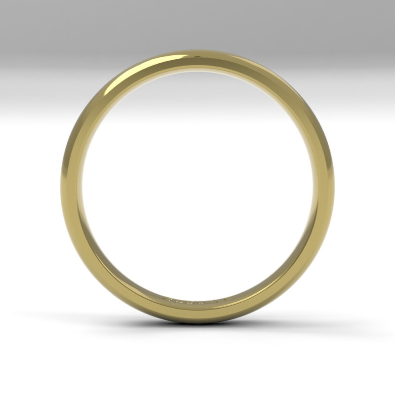 Alianza de oro amarillo brillo interior confort de 3 mm