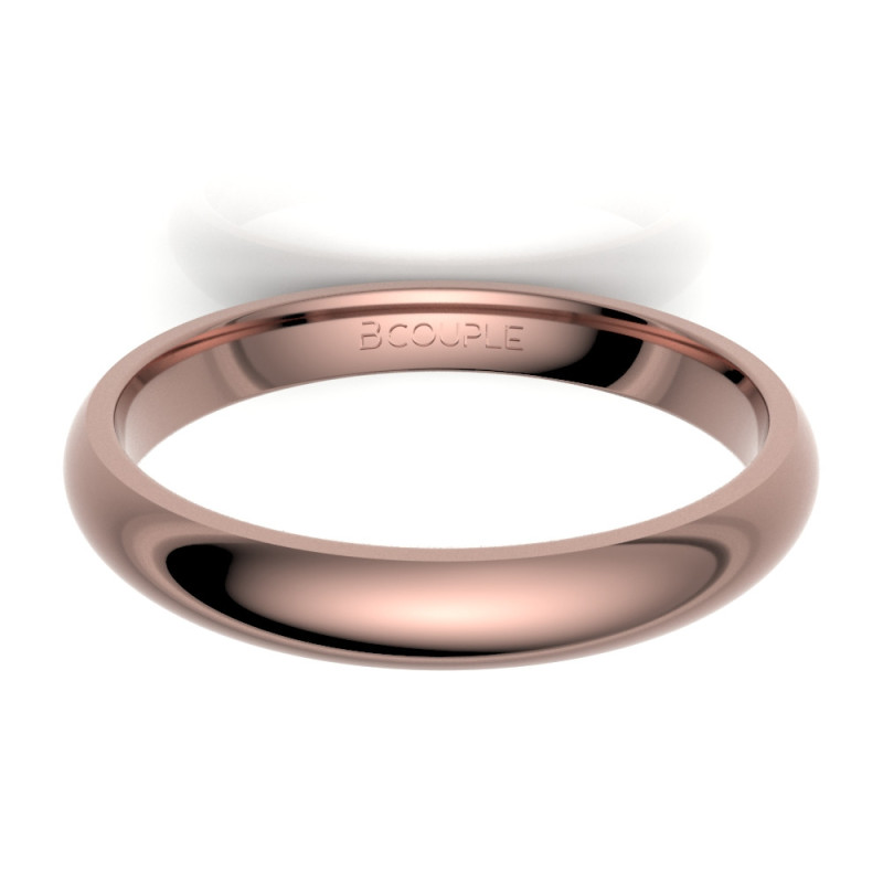 Alinaza de oro rosa brillo interior confort de 3 mm