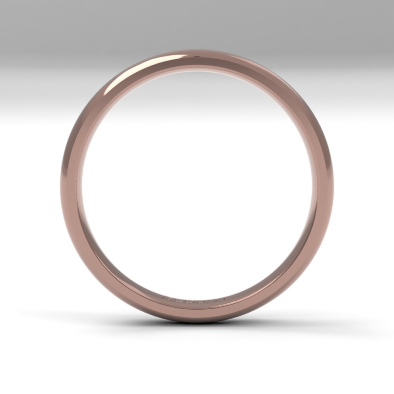 Alinaza de oro rosa brillo interior confort de 3 mm