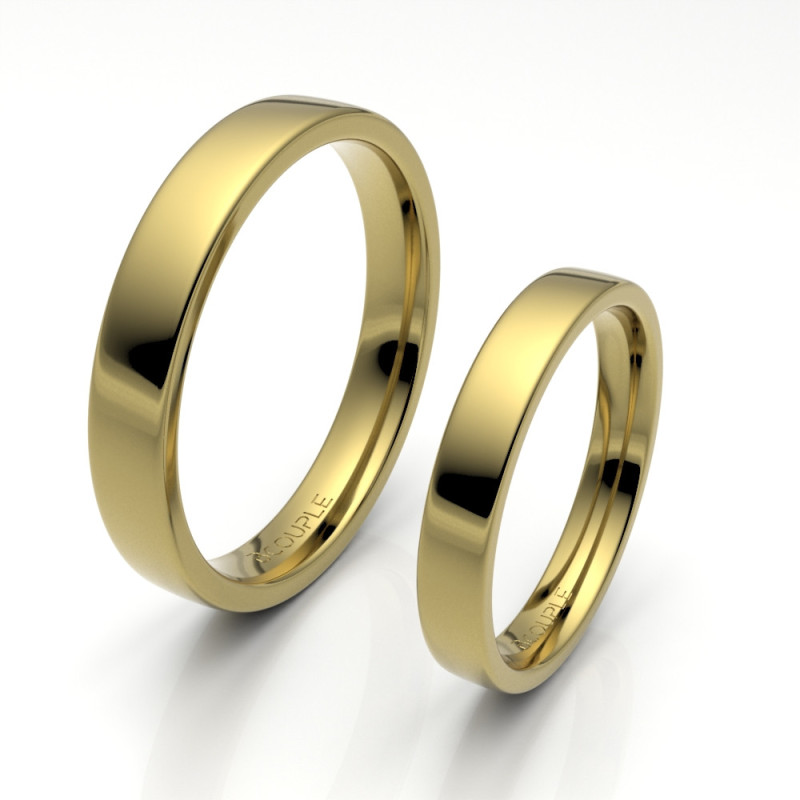 Alianza de oro amarillo brillo interior confort de 3.5 mm