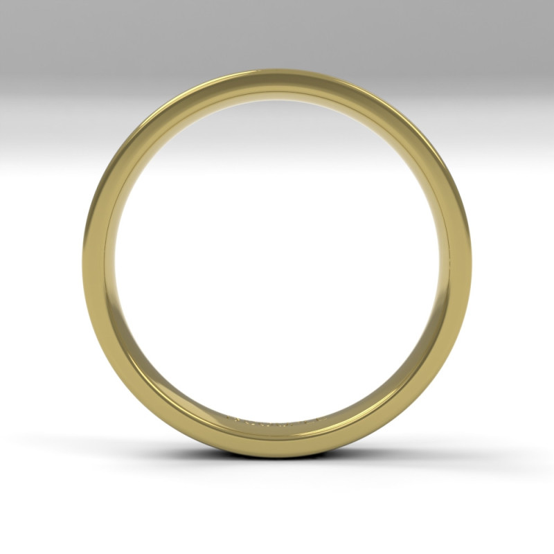 Alianza de oro amarillo brillo interior confort de 3.5 mm