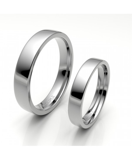 Alianza oro blanco brillo, 4 mm de ancho interior confort | Joyería Bellido