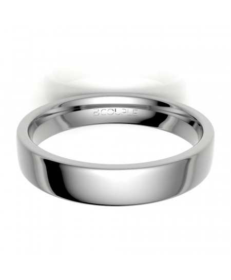 Alianza oro blanco brillo, 4 mm de ancho interior confort | Joyería Bellido
