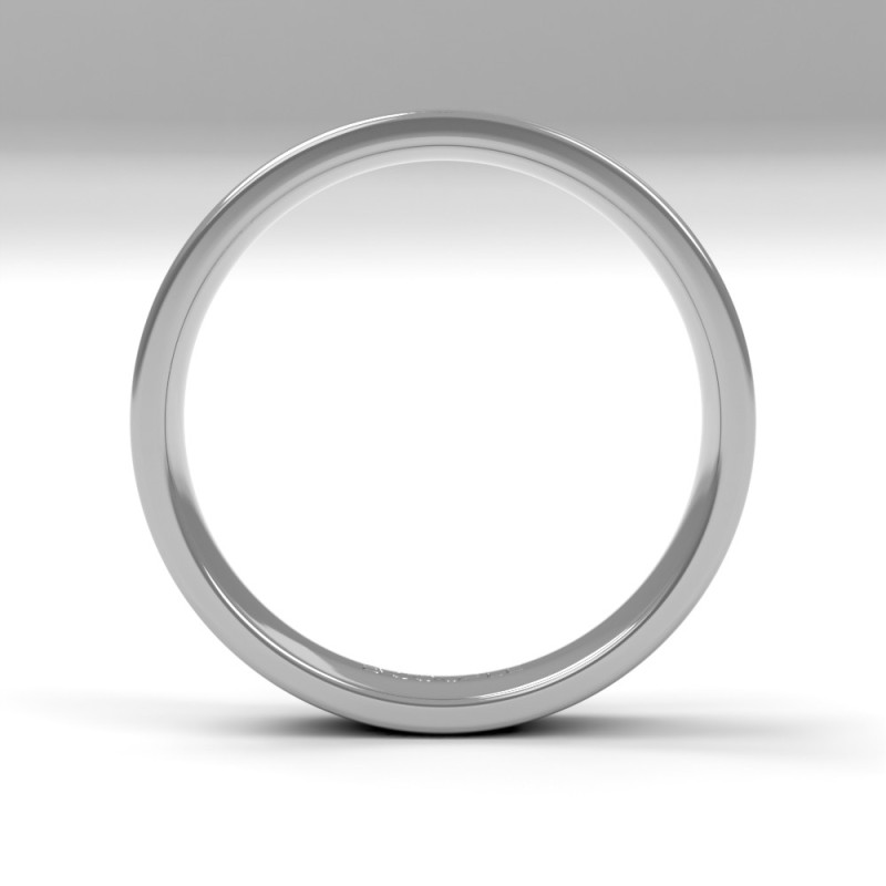 Alianza oro blanco brillo, 4 mm de ancho interior confort | Joyería Bellido