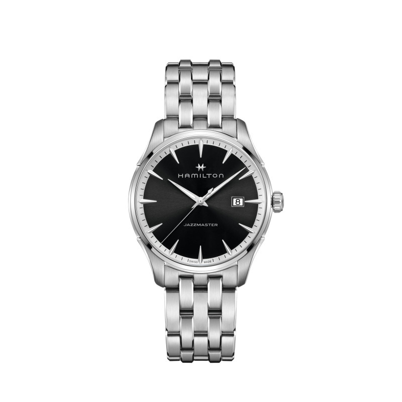 Reloj Hamilton Jazzmaster Gent Quartz H32451131 – Reloj suizo de 40 mm con esfera negra y brazalete de acero inoxidable