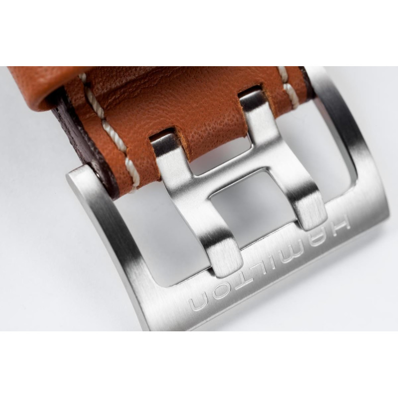 Reloj Hamilton Khaki Aviation X-Wind Auto Chrono H77616533 – Reloj automático de 44 mm con esfera negra y correa de piel marrón