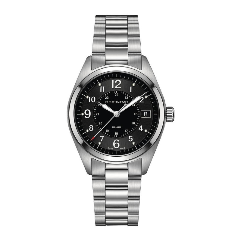 Hamilton Khaki Field Quartz H68551933 | Reloj Quartz de 40 mm con Esfera Negra y Brazalete de Acero