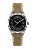 Hamilton Khaki Field Quartz H68551833 | Reloj Quartz de 40 mm con Esfera Negra y Correa de Cuero Beige