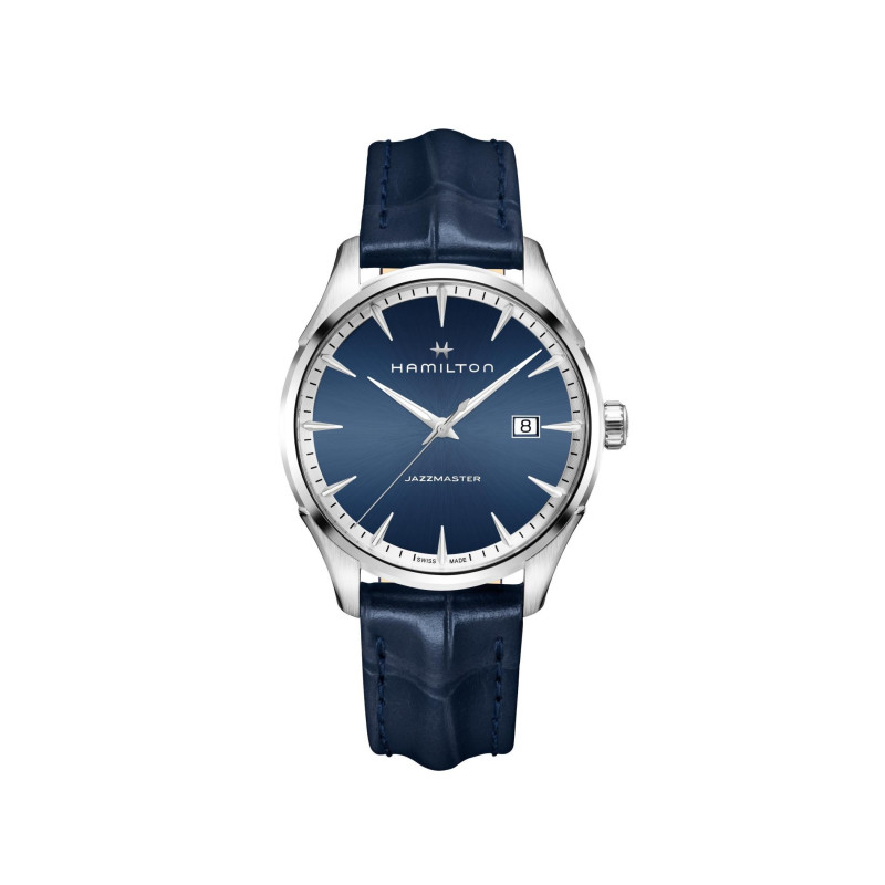 Reloj Hamilton Jazzmaster Gent Quartz H32451641 – Reloj suizo de 40 mm con esfera azul y correa de piel azul