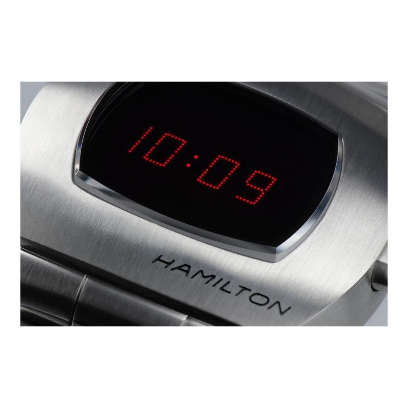 Reloj Hamilton American Classic PSR Digital Quartz H52414130 – Reloj digital de 40,8 x 34,7 mm con pantalla híbrida y brazalete