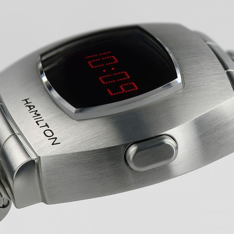 Reloj Hamilton American Classic PSR Digital Quartz H52414130 – Reloj digital de 40,8 x 34,7 mm con pantalla híbrida y brazalete