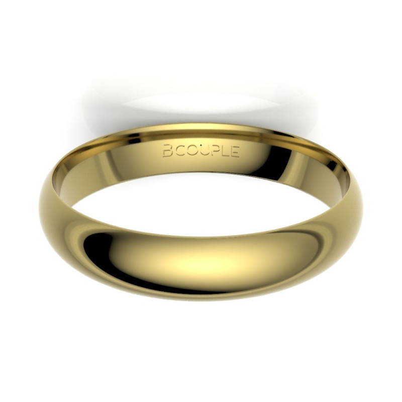 Alianza Clásica media caña Oro 18K Amarillo 4 mm | Joyería B&Couple