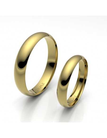 Alianza Clásica media caña Oro 18K Amarillo 4 mm | Joyería B&Couple