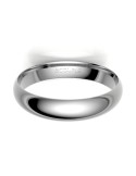 Alianza Clásica media caña Oro 18K Blanco 4 mm | Joyería B&Couple
