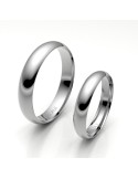 Alianza Clásica media caña Oro 18K Blanco 4 mm | Joyería B&Couple