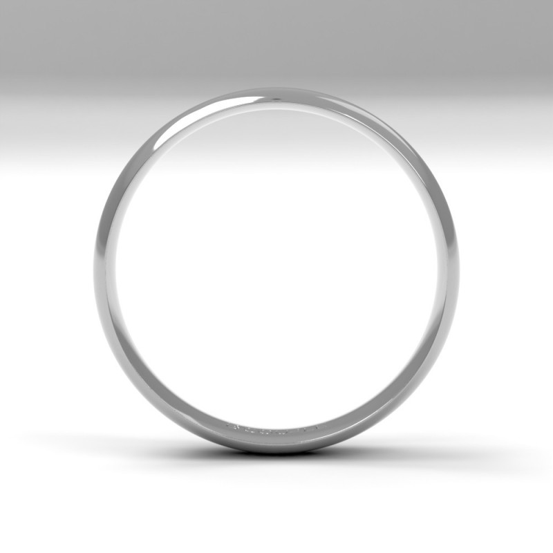 Alianza Clásica media caña Oro 18K Blanco 4 mm | Joyería B&Couple