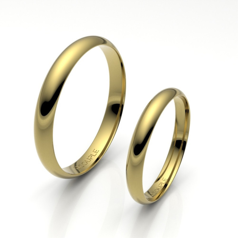 Alianza Clásica media Caña oro amarillo 18K 3mm | Joyería B&Couple